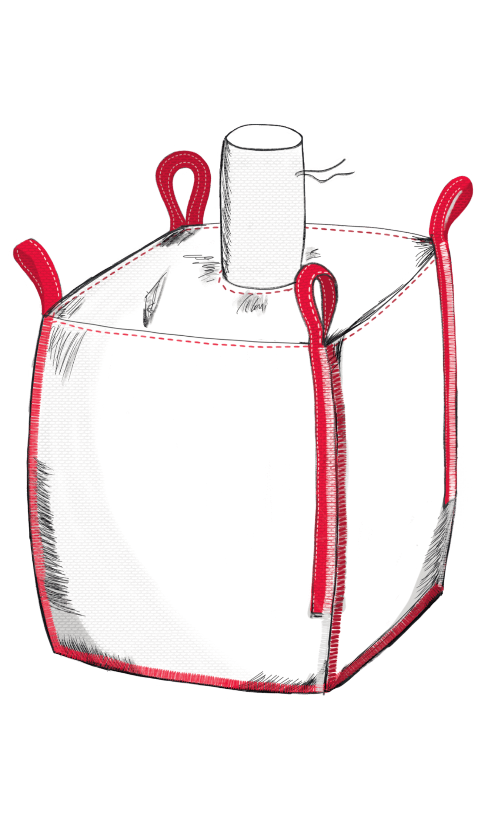 Four-loop big bags with sewn-in loops 